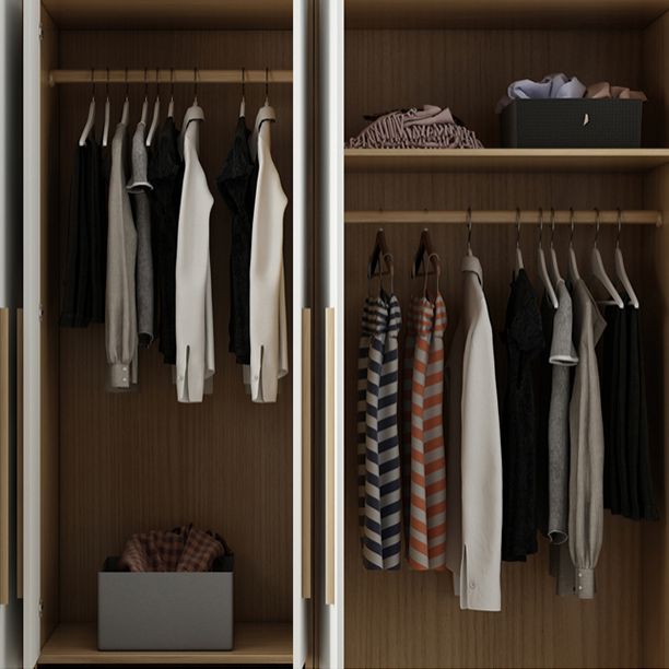 Modern Style Home Wardrobe Armoire Solid Wood and Engineered Wood Wardrobe Cabinet Clearhalo 'Armoires & Wardrobes' 'armoires_wardrobes' 'Bedroom Furniture' 'furn' 'furn_armoires_wardrobes' 'Furniture' 1200x1200_4c8999c4-81c0-43e0-819a-eecc609fa1c3