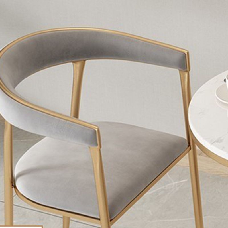 Glam Style Upholstered Dining Chair Open Back Dining Arm Chair Clearhalo 'Dining Chairs' 'Dining Tables & Seating' 'dining_chair' 'furn' 'furn_dining_chair' 'Furniture' 'furniture_dining_chair' 'Kitchen & Dining Furniture' 1200x1200_4c8a03b4-2448-44c8-98d3-dfb061198e60