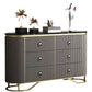 Sideboard in stile glam con tavolo da tavolo a buffet a 6 cassetti per la sala da pranzo