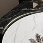 Round Sintered Stone Dining Table Modern Extendable Furniture  with 4 Legs in Matte Finish