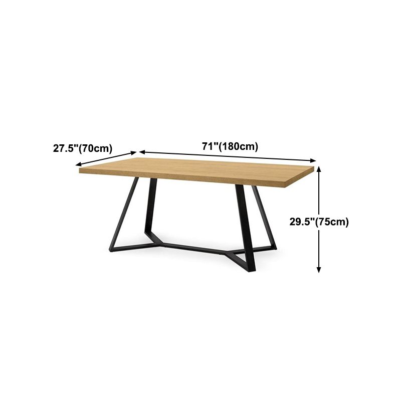Rectangle Industrial Dining Table Trestle Base Fixed Table with Solid Wood Clearhalo 'Dining Tables & Seating' 'Dining Tables' 'dining_table' 'furn' 'furn_dining_table' 'Furniture' 'furniture_dining_table' 'Kitchen & Dining Furniture' 'kitchen' 'kitchen_dining_table' 1200x1200_4c9048a9-800b-4943-96a6-a06788ea7092