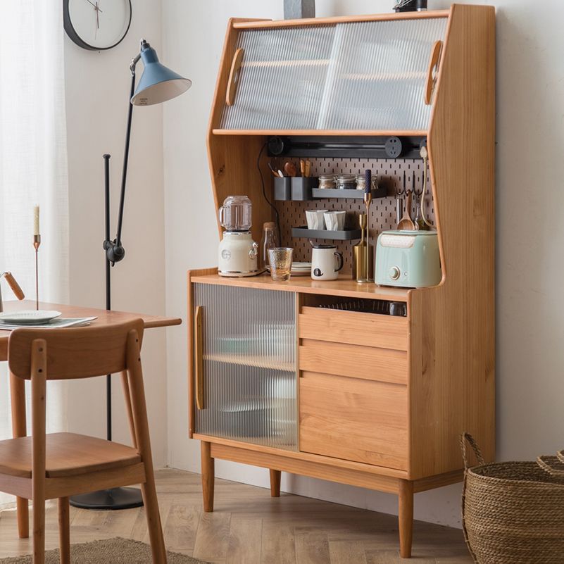 Moderne porte di vetro Curio Curio Pining Hutch con cassetti