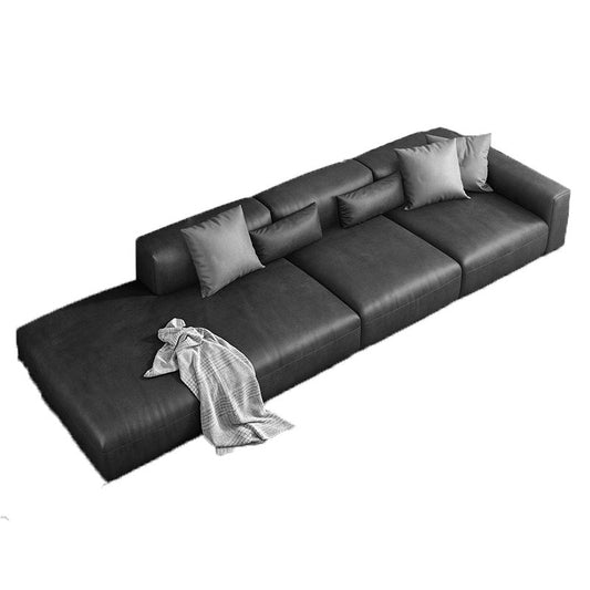Contemporary Standard Square Arm Settee Living Room Faux Leather Couch Clearhalo 'furn' 'furn_sofas' 'Furniture' 'furniture_sofas' 'Living Room Furniture' 'Sofa' 'sofas' 1200x1200_4c9206cd-2680-44ba-8491-4edcf086e084