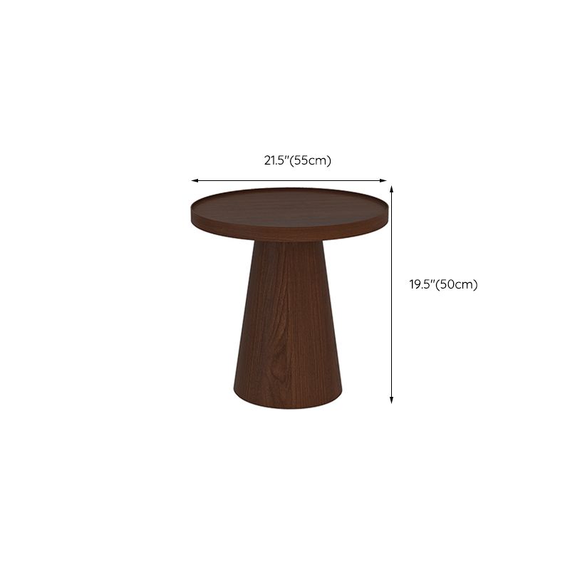 スカンジナビアの茶色のテーブルラウンドペデスタルソリッドウッドエンドテーブル