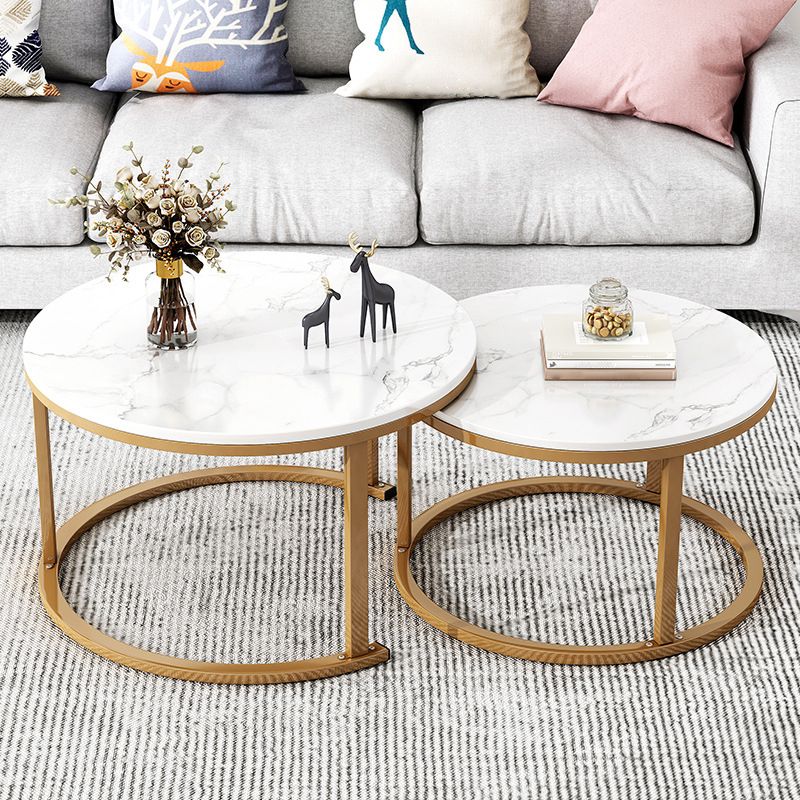 Table basse gigogne ronde en ardoise Frame 2 pièces
