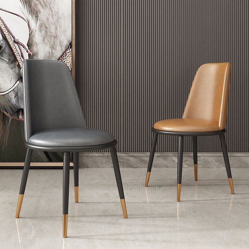 Nordic Dining Chair Armless Dining Chair with Metal Legs for Home Clearhalo 'Dining Chairs' 'Dining Tables & Seating' 'dining_chair' 'furn' 'furn_dining_chair' 'Furniture' 'Kitchen & Dining Furniture' 1200x1200_4c9361c8-5359-46fd-bdf6-a1c83dd797e6
