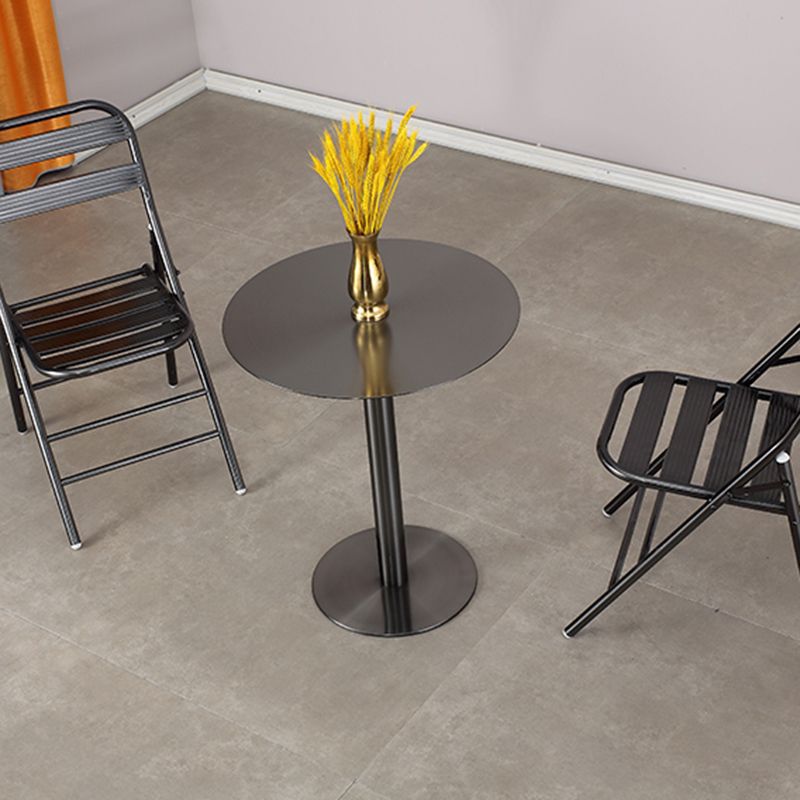 Mesa de centro redonda con pedestal de acero inoxidable, mesa de cóctel para sala de estar