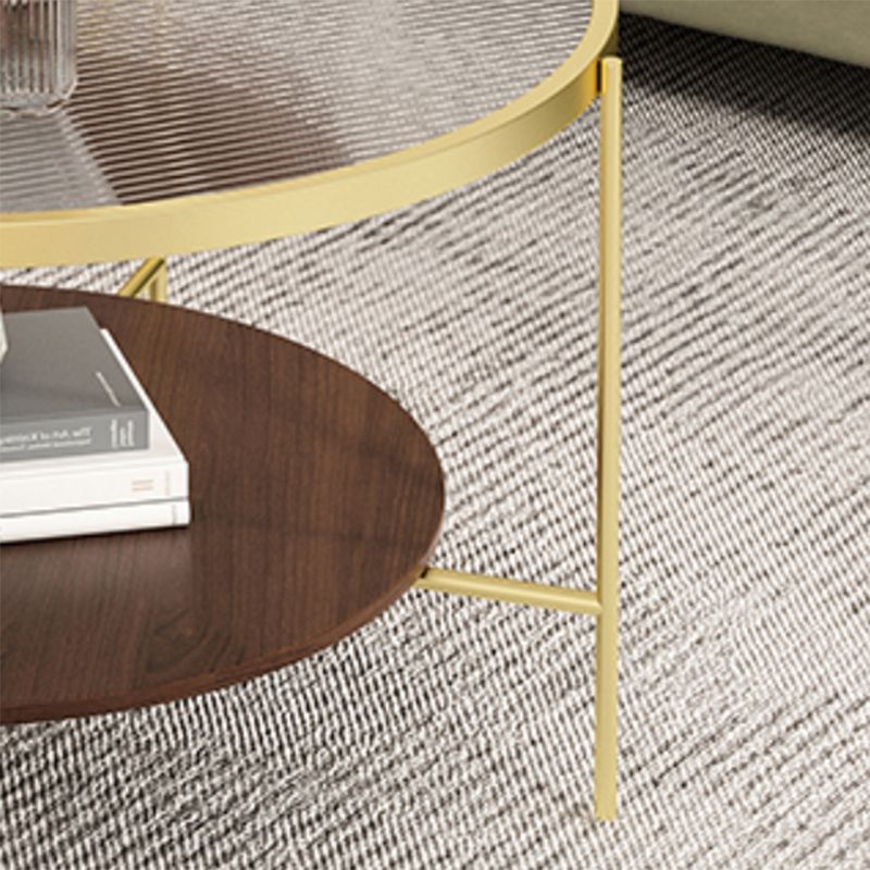 Mesa de café redonda contemporánea con mesa de cóctel de almacenamiento y piernas cruzadas