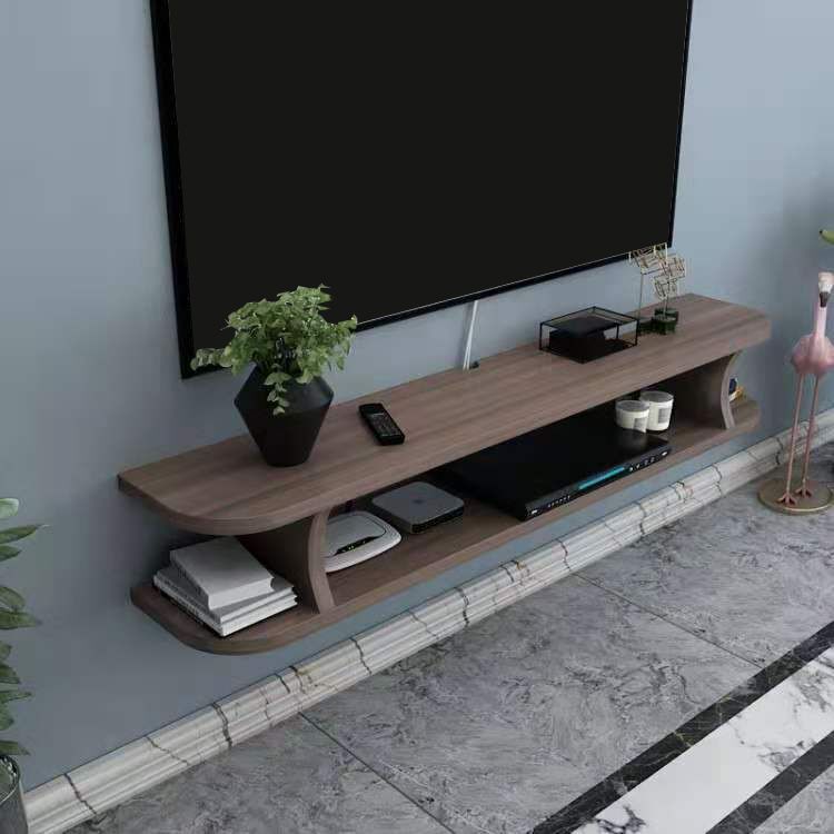 Console multimediale per TV montata a parete con scaffale aperto, supporto TV scandinavo da 9 pollici