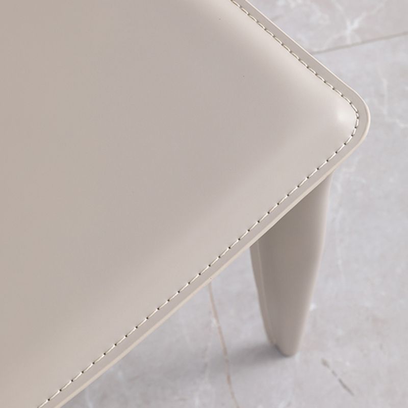 Upholstered Dining Chair with Leather Legs Matte Finish Solid Back Side Chair Clearhalo 'Dining Chairs' 'Dining Tables & Seating' 'dining_chair' 'furn' 'furn_dining_chair' 'Furniture' 'Kitchen & Dining Furniture' 1200x1200_4c95c9f5-37e6-49da-90ad-8553b00b046a