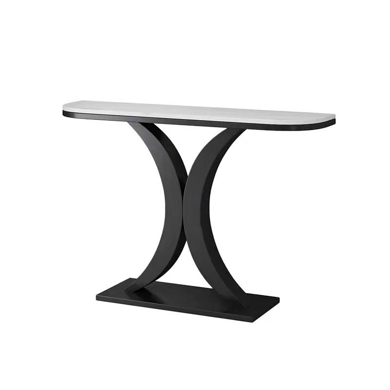 Tavolo da console Half Moon Slate Glam gamba con console a specchio di divano console a specchio