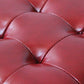 Tufted Ottoman Mid-Century Modern Genuine Leather Square Water Resistant Cube Ottoman