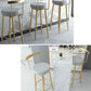 Metal Low Back Bar Stools Round Armless Dining Stools with Footrest