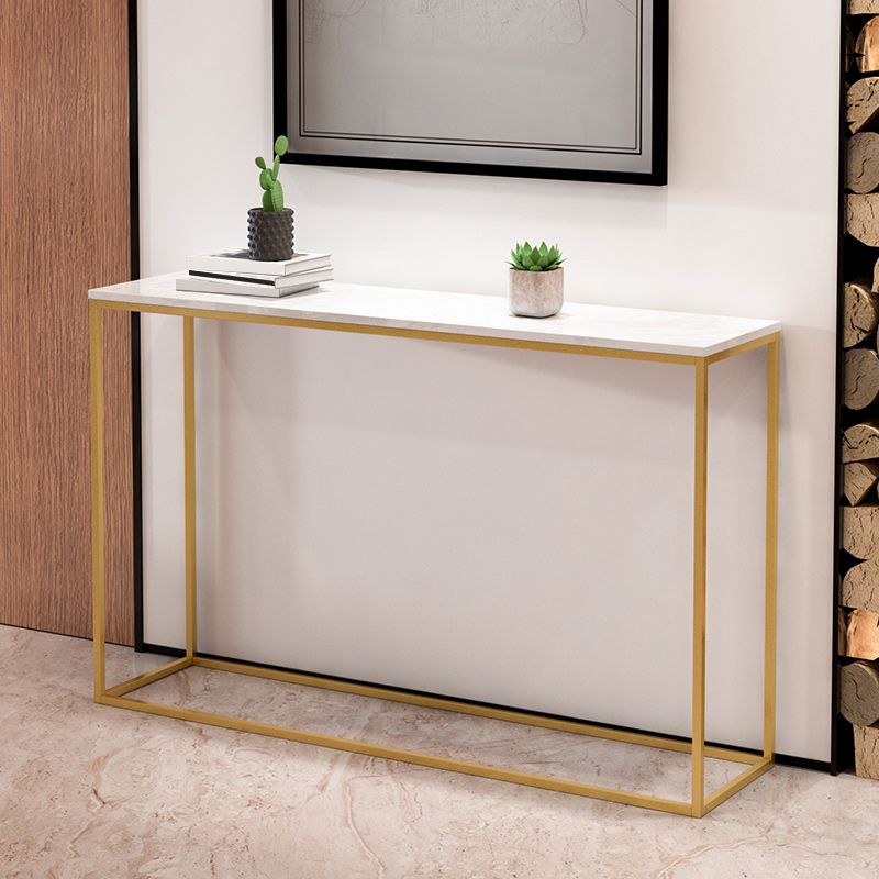 29.53" Tall Marble Console Table Modern Frame Base Accent Table for Hall Clearhalo 'Console Tables' 'console_tables' 'Entry & Mudroom Furniture' 'furn' 'furn_console_tables' 'Furniture' 1200x1200_4c97fc9e-9c09-4caf-9e80-e72b0afe3aff