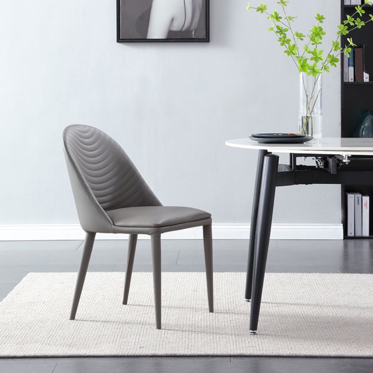 Modern Style Chair Dining Armless Chair for Kitchen with Metal Legs Clearhalo 'Dining Chairs' 'Dining Tables & Seating' 'dining_chair' 'furn' 'furn_dining_chair' 'Furniture' 'furniture_dining_chair' 'Kitchen & Dining Furniture' 1200x1200_4c985695-5b80-4890-825d-806c1d4f3c5b