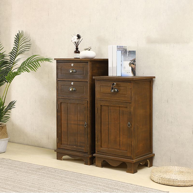 Industrial Bracket Legs Accent Cabinet with Door and Drawers Storage Cabinet Clearhalo 'Cabinets & Chests' 'cabinets_chests' 'furn' 'furn_cabinets_chests' 'Furniture' 'Living Room Furniture' 1200x1200_4c98de56-2e55-4140-861c-996940533eea