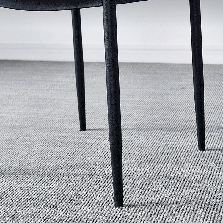 Scandinavian Home Side Chair Solid Back Upholstered Metal Dining Room Chair Clearhalo ' kitchen&dining_furn' 'Dining Chairs' 'Dining Tables & Seating' 'dining_chair' 'Furniture' 'furniture_dining_chair' 'Kitchen & Dining Furniture' 'kitchen' 1200x1200_4c98f8fc-1acc-4d9d-a723-9fc0f77a5a16