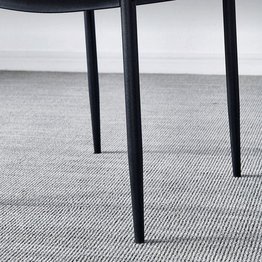 Scandinavian Home Side Chair Solid Back Upholstered Metal Dining Room Chair Clearhalo ' kitchen&dining_furn' 'Dining Chairs' 'Dining Tables & Seating' 'dining_chair' 'Furniture' 'furniture_dining_chair' 'Kitchen & Dining Furniture' 'kitchen' 1200x1200_4c98f8fc-1acc-4d9d-a723-9fc0f77a5a16