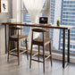 Solid Wood Dining Stools Scandinavian Bar Stools with Footrest