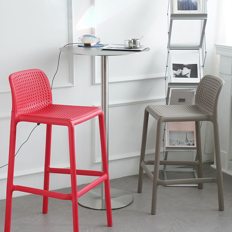 Scandinavian Plastic Dining Room Armless Stool Low Back Bar Stool for Kitchen Clearhalo 'Bar Furniture' 'Bar Stools' 'bar_stools' 'furniture_bar_stools' 'Kitchen & Dining Furniture' 'kitchen&dining_furn' 'kitchen' 'kitchen_furn' Furniture' 1200x1200_4c9a6ad0-13ad-459b-bc98-4f81d85eceab