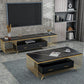 Rectangular Stone 4 Legs Coffee Cocktail Table with 2 Drawers Clearhalo 'Coffee & Accent Tables' 'Coffee Tables' 'coffee_tables' 'furn' 'furn_coffee_tables' 'Furniture' 'Living Room Furniture' 1200x1200_4c9ab7de-9dc3-4fd4-b525-9aa0f65c3310