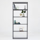 Contemporary Metal Book Shelf Black Etagere Shelf Bookcase for Study Room 9.8" W