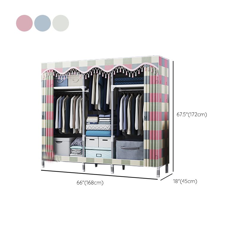 Asta di stoffa del guardaroba in metallo in stile contemporaneo compreso l'armadio del guardaroba con gambe