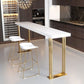 White Wood Table Rectangle Contemporary with Metal Base Cocktail Table with Base