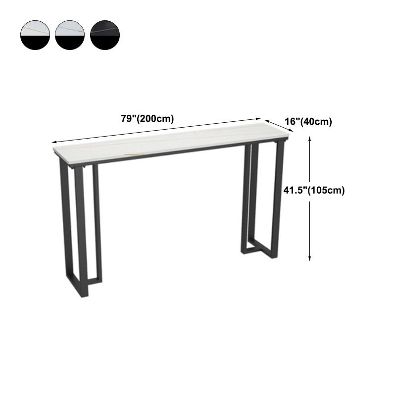 Modern Style Bar Table 42-inch Height Stone Top and Metal Base Bistro Table Clearhalo 'Bar Furniture' 'Bar Tables' 'bar_tables' 'furn' 'furn_bar_tables' 'Furniture' 'furniture_bar_tables' 'Kitchen & Dining Furniture' 1200x1200_4c9d68bf-fd38-40b9-b8da-365d073f3c5c