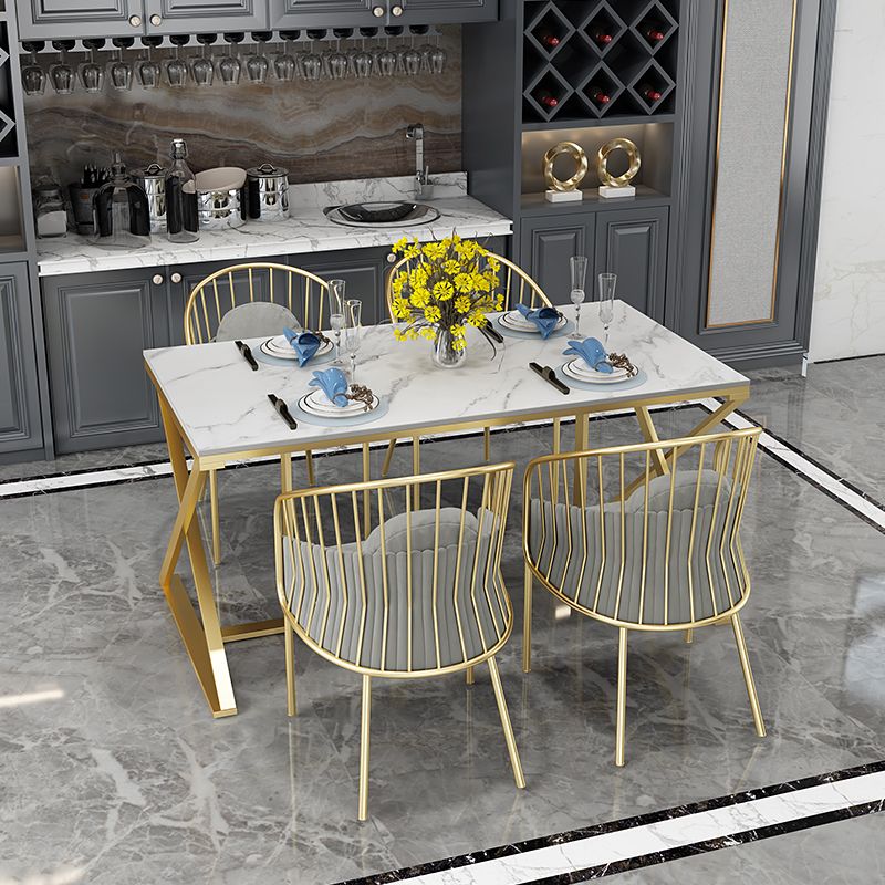 Glam Style 1/2/5 Pieces Dining Furniture Set Rectangle Dining Room Table Set Clearhalo 'Dining Room Sets' 'Dining Tables & Seating' 'dining_room_set' 'furn' 'furn_dining_room_set' 'Furniture' 'furniture_dining_room_set' 'Kitchen & Dining Furniture' 'kitchen&dining_furn' 'kitchen' 1200x1200_4c9dd616-bb5e-4e20-86cd-63608ac32fb9