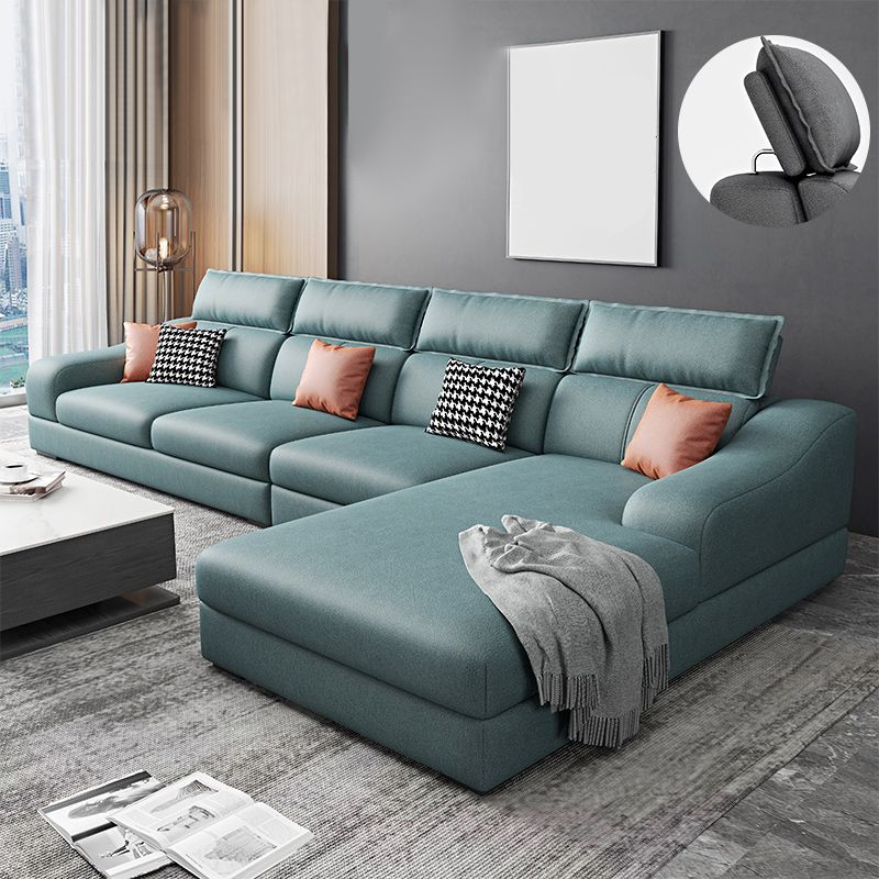 133.86" W √ó 70.87" D √ó 33.46" H L-Shape Faux Leather High Back Sloped Arms Sectional Clearhalo 'furn' 'furn_sectionals' 'Furniture' 'furniture_sectionals' 'kitchen' 'kitchen_sectionals' 'Living Room Furniture' 'Sectionals' 1200x1200_4ca13483-2150-4edc-9558-54465a85703e