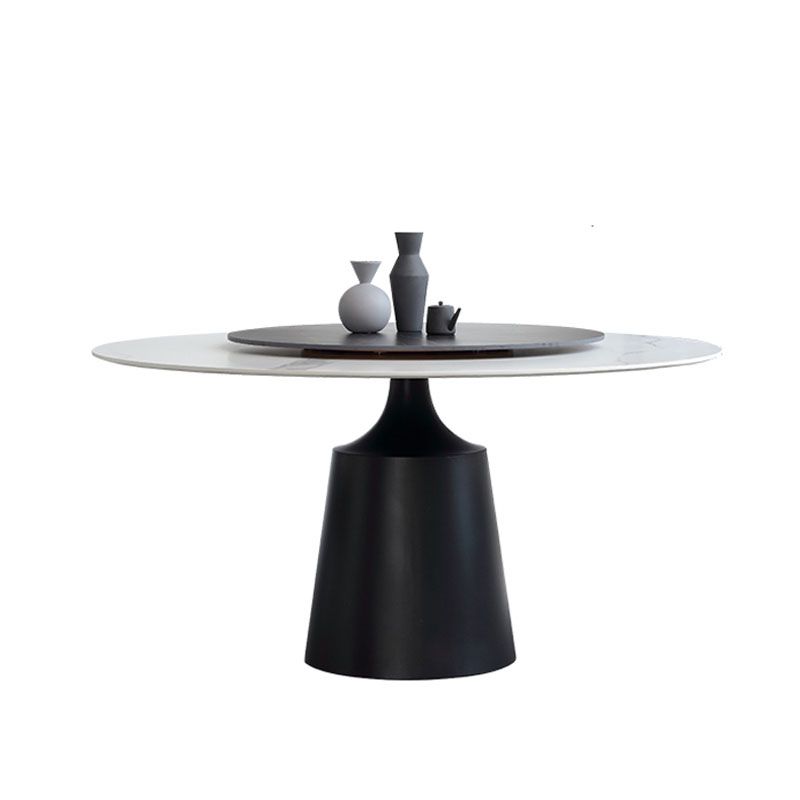 Modern Sintered Stone Dining Table Round Dining Room Table with Pedestal Base Clearhalo 'Dining Tables & Seating' 'Dining Tables' 'dining_table' 'furn' 'furn_dining_table' 'Furniture' 'furniture_dining_table' 'Kitchen & Dining Furniture' 'kitchen' 'kitchen_dining_table' 1200x1200_4ca1bffc-fd85-42e3-8873-313637188a8f