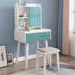 Solid Wood Vanity Table Set 3-Drawer Makeup Vanity Table with Mirror and Stool Clearhalo 'Bedroom Furniture' 'furn' 'furn_makeup_vanities' 'Furniture' 'Makeup Vanities' 'makeup_vanities' 1200x1200_4ca28a51-5529-48b3-a0ea-bbbf85a81122