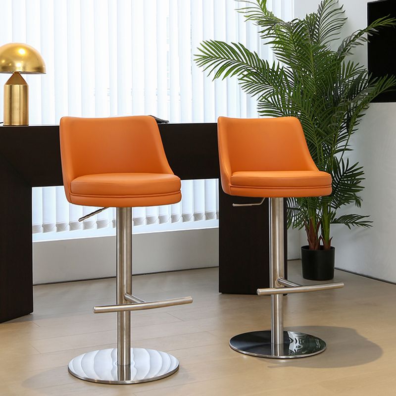 Tabouret de comptoir rotatif de style moderne avec coussin en cuir