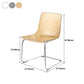 Acrylic Dining Armchair Contemporary Side Chair with Silver Base