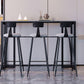 Industrial Black Iron Bar Dining Table with Grey Stone Rectangle Indoor Bistro Table Clearhalo 'Bar Furniture' 'Bar Tables' 'bar_tables' 'furn' 'furn_bar_tables' 'Furniture' 'furniture_bar_tables' 'Kitchen & Dining Furniture' 1200x1200_4ca6893c-ef4d-4cc0-bf58-416fd4b20036