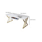 29,25 pollici H Classic Glam Office Desk White RECTALGLY Desk