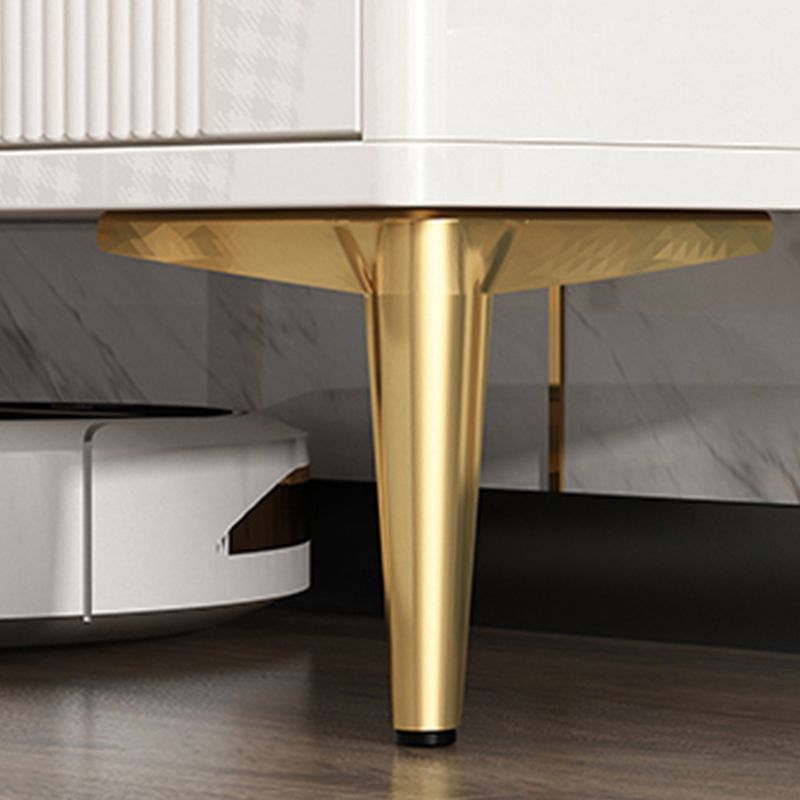 Cassapanca in pietra per camera da letto contemporanea in bianco con cassetti