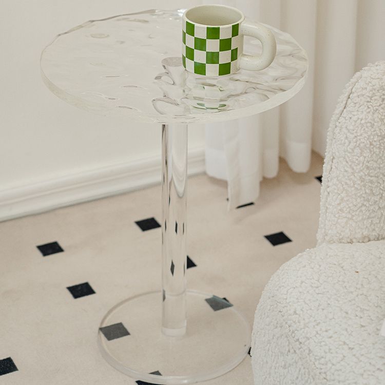 Pedestal 20" Tall End Table Round Clear Acrylic Sofa Side Accent Table Clearhalo 'Coffee & Accent Tables' 'End & Side Tables' 'end_side_tables' 'furn' 'furn_end_side_tables' 'Furniture' 'Living Room Furniture' 1200x1200_4ca7a649-5740-4ea0-b4ef-f63c96e48913