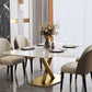 Contemporary Sintered Stone Top Dining Room Set with Rectangle Table and Pedestal Base Dinette Set Clearhalo 'Dining Room Sets' 'Dining Tables & Seating' 'dining_room_set' 'furn' 'furn_dining_room_set' 'Furniture' 'furniture_dining_room_set' 'Kitchen & Dining Furniture' 'kitchen&dining_furn' 'kitchen' 1200x1200_4ca8850a-149c-4c74-bdbe-97ed89863ca6