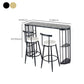 Glam Style Bar Dining Table Faux Marble Bar Stool Table with Storage