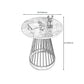 21.6"H Modern Metal Frame Base Slate Round Coffee Table End Table