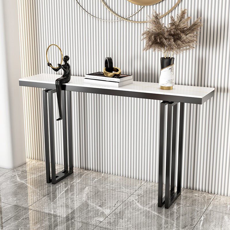 11 "W Console Contemporary Table Tabella della console rettangolare in pietra bianca