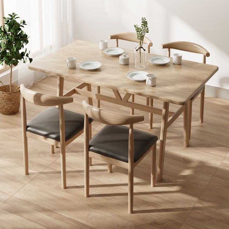 Modern Solid Wood Standard Dining Set Rectangle Shape Kitchen Dining Set with 4 Legs Table Clearhalo 'Dining Room Sets' 'Dining Tables & Seating' 'dining_room_set' 'Furniture' 'furniture_dining_room_set' 'Kitchen & Dining Furniture' 'kitchen&dining_furn' 'kitchen' 1200x1200_4caa8df9-1b52-4aa4-a8b3-f2fc2b02889a
