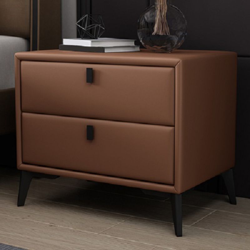 Faux Leather Accent Table Nightstand Contemporary Bed Nightstand Clearhalo 'Bedroom Furniture' 'furn' 'furn_night_stand' 'Furniture' 'night_stand' 'Nightstands' 1200x1200_4cabe0b3-0ba2-4534-98ce-312b41382f81