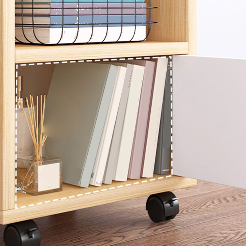 Modern Wooden Night Stand 18.8"/26.7" Tall Nightstand with Shelves