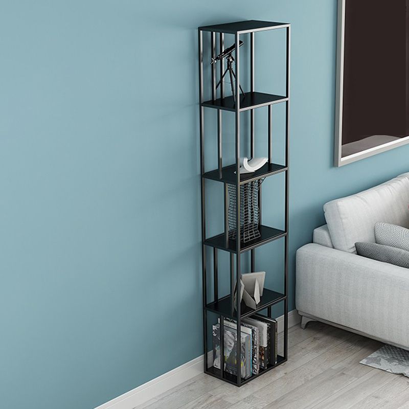 Glam Metal Open Back Bookcase Standard Bookshelf with Shelves