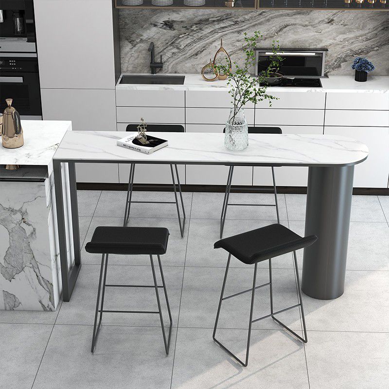 Sintered Stone Top unregelmäßiger Formbartisch Industrie -Bistro -Tisch mit doppelter Sockel