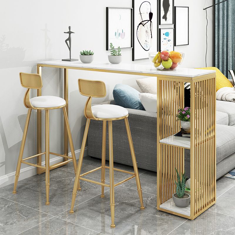 Set da tavolo da pub per barre di stoccaggio glam 1/2/3 pezzi set di barra top in pietra bianca rettangolare