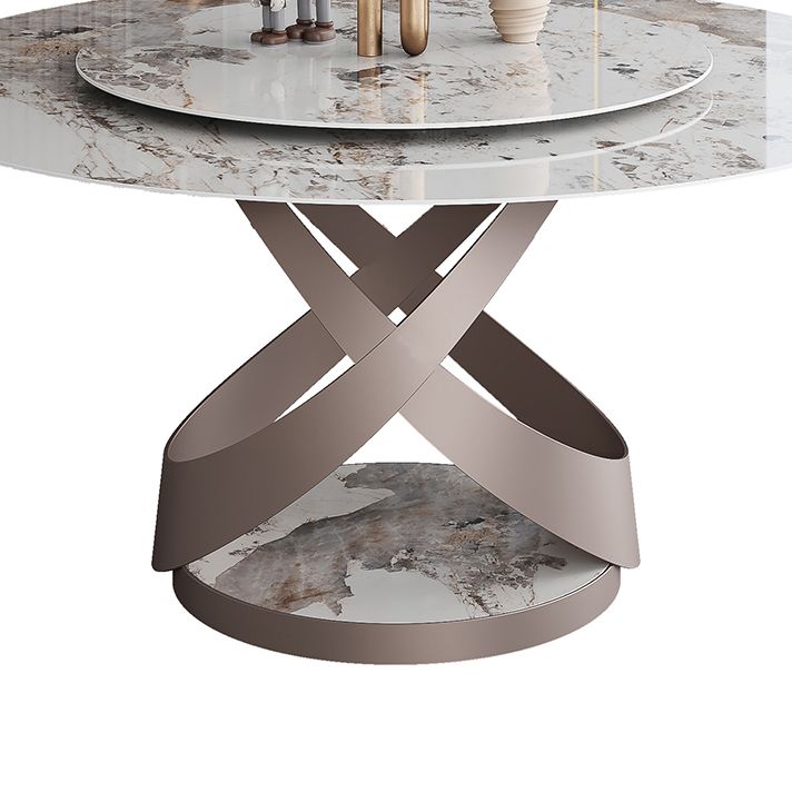 Modern Home Sintered Stone Table Round Pedestal Dining Table Clearhalo 'Dining Tables & Seating' 'Dining Tables' 'dining_table' 'furn' 'furn_dining_table' 'Furniture' 'furniture_dining_table' 'Kitchen & Dining Furniture' 1200x1200_4cafcfd2-e227-4fb2-8eb9-ce3b8e6d6382